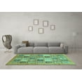 thumbnail image 3 of Ahgly Company Machine Washable Indoor Rectangle Abstract Turquoise Blue Modern Area Rugs, 8' x 12', 3 of 4