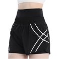 thumbnail image 6 of Women's 2 in 1 Athletic Workout Shorts with Pockets Elastic Waistband High Waisted Gym Yoga Running Shorts with Liner, 6 of 7
