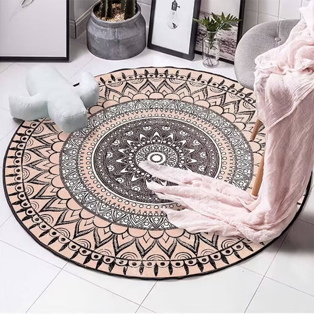 Ethic Style Floral Area Rug NonSlip Absorbent EasyCleaning Small Bath
