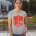 thumbnail image 4 of Kansas Shield Women's V-Neck T-shirt Champions Game Day Fantasy Football K.C. Fan, 4 of 7