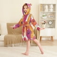 thumbnail image 4 of FORMRS Niños Bathrobe Unisex Hooded Robe Soft Plush Pajamas Sleepwear, Size 2-3T, Purple Hand Drawn Floral, 4 of 7