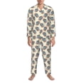 thumbnail image 3 of Xecao 70s Disco Ball Print Pajamas Set Mens Pajamas Long Sleeve Loungewear Two-Piece Sleepwear Button-Down Pjs Set,2PJS-Medium, 3 of 7