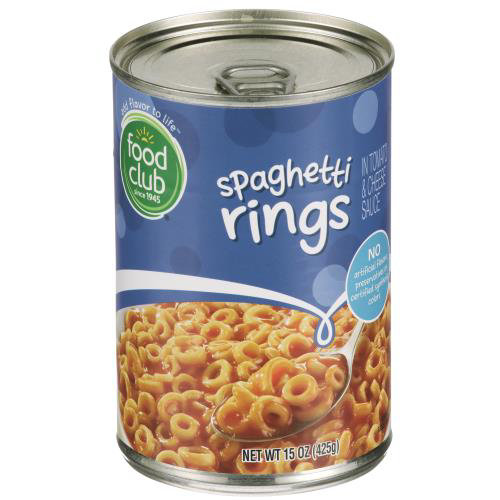 Food Club, Spaghetti Rings Pasta In Tomato Sauce (Pack of 2) Walmart