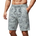 thumbnail image 2 of Men's Lightweight Beach Shorts, Elastic Waist with Aztec-Inspired Geometric Print, Breathable Shorts for Vacation and Outdoor Activities Green 3XL, 2 of 7