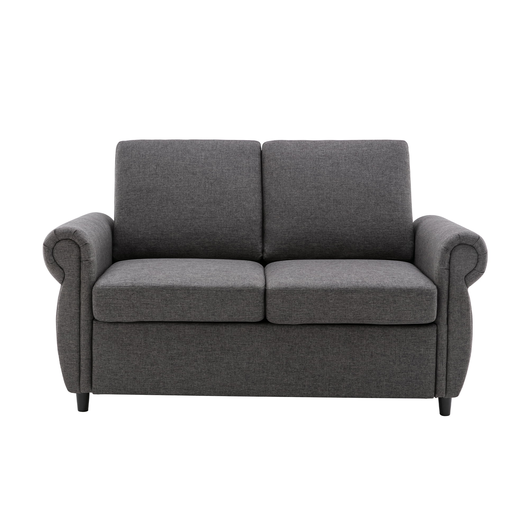 Harper & Bright Designs Pull Out Couch Bed with Memory Mattress, Twin Size Convertible Sofa Bed with USB Ports, Loveseat Sleeper for Living Room Apartment, Grey
