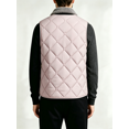 thumbnail image 2 of Men's Sherpa Fleece Lined Quilted Vest, V‑Neck Snap Button Sleeveless Warm Gilet Jacket with Pockets, Lightweight Insulated Waistcoat for Fall Winter Daily Wear, 2 of 7
