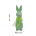 thumbnail image 3 of Green Easter Standing Rabbit Figurine 13 Inch With Sparkling Bow Foam Decoration For Home Garden Courtyard Spring Party Festive Display, 3 of 7