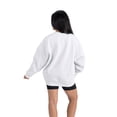 thumbnail image 3 of Women's Gameday Couture  Ash New Orleans Saints Traditional Logo Oversized Premium Fleece Pullover Sweatshirt, 3 of 7