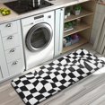 thumbnail image 3 of Black and White Wavy Checkerboard Pattern Kitchen Rug Mat,Kitchen Runner Rugs Non Skid Washable,Decorative Kitchen Floor Mats for Kitchen,Sink,Laundry,17"x47.2", 3 of 7