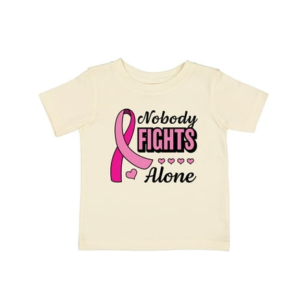 

Inktastic Breast Cancer Awareness Nobody Fights Alone Pink Ribbon Gift Baby Boy or Baby Girl T-Shirt