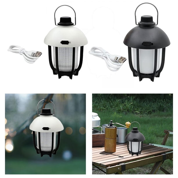 Linterna al aire libre,Camping Linterna Senderismo Lámpara Carpa Colgante,Linterna de luz portátil para interiores y exteriores a prueba de agua,Mesa de iluminación de tienda de Blanco negro DYNWAVEMX Linterna al aire libre