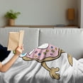 thumbnail image 3 of Smile Soft Flannel Fleece Throw Blanket, Cartoon Style Print of Waving Donut with Colorful Sprinkles Details, Cozy Plush for Indoor and Outdoor Use, 70" x 90", Rose Multicolor, by Ambesonne, 3 of 5