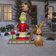 thumbnail image 2 of Escena de trineo inflable de Navidad de Gemmy Grinch y Max, 180 cm, 2 of 6