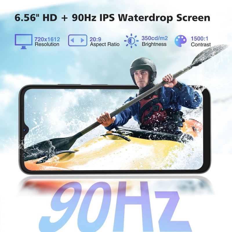 DOOGEE N55 Unlocked Cell Phone, Android 16 Phone,16GB RAM+128GB ROM/1TB Android Phone, 90Hz+6.56" HD,5150mAh, Octa Core, 13MP+8MP, 4G Dual SIM,Face Unlock,Widevine L1,OTG, T-Mobile