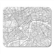 Line Black and White City Map of London Well Organized Separated Layers Vintage Mousepad Mouse Pad Mouse Mat 9x10 inch