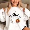 thumbnail image 4 of DJDLJWCJ Girls Halloween Fleece Sweatshirt Long Sleeve Crew Neck Oversized Graphic Pullover Kids Fall Casual Halloween Sweatshirts White Size 13, 4 of 7