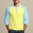 thumbnail image 2 of Men’s Athletic Cotton Baseball T-Shirt Three Quarter Sleeve Casual Top, 2 of 8