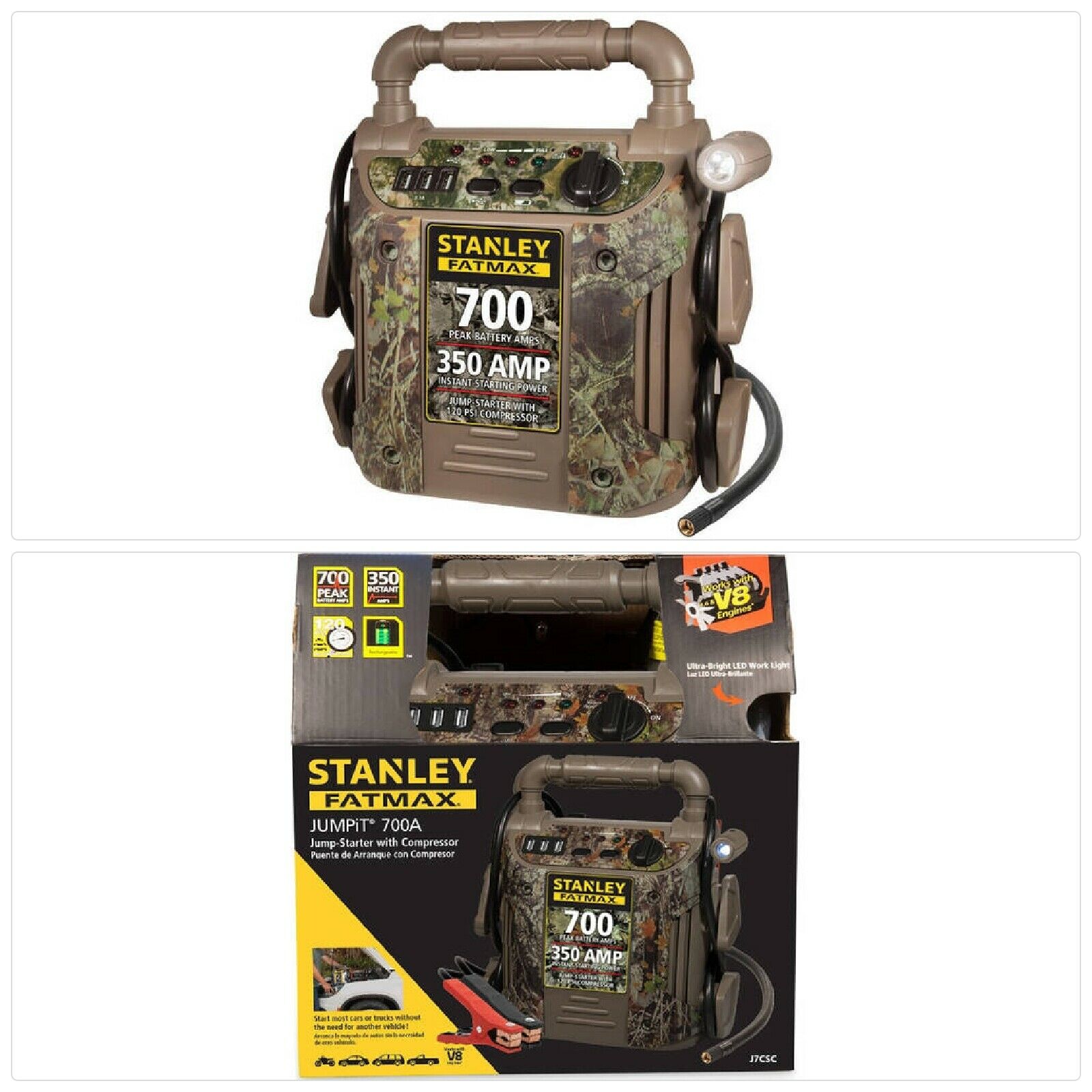 Portable Auto Car Battery Jumper Start Pack Jump Starter Box Air Compressor 700 Walmart Com Walmart Com