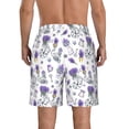 thumbnail image 3 of Kdxio Lavender Bicycle Pattern Mens Casual Shorts - Drawstring Summer Beach Sports Shorts for Men, 3 of 9