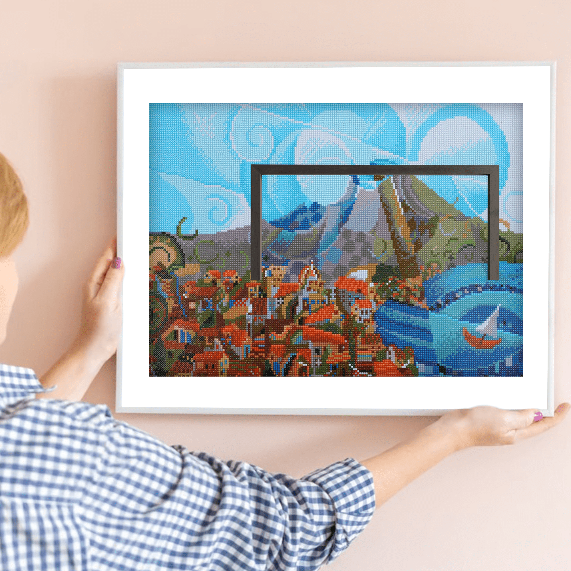 Diamond Dotz Mount Vesuvius Landscape Diamond Painting Kits for Adults - Diamond Art Kits a Relaxing Creative Craft Kit with Dotz Gems  14.6"x20.5"