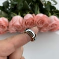 thumbnail image 4 of Wedding Rings Men 8mm Domed Polished Rose Gold Silver Tungsten Wedding Band, 4 of 5