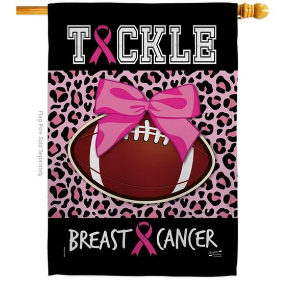 Angeleno Heritage H130416-BO 28 x 40 in. Tackle Cancer House Flag