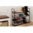 thumbnail image 2 of Stanz (TM) 4-Tier Shoe Rack, Shoe Tower Shelf Entryway Cabinet Storage Organizer, Black, 2 of 4