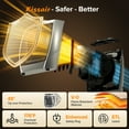 thumbnail image 4 of KISSAIR 750W/1500W Space Heater - ETL Certified, Silent Heating, V-0 Flame Retardant, Ceramic, Portable for Home & Christmas (Silver), 4 of 9