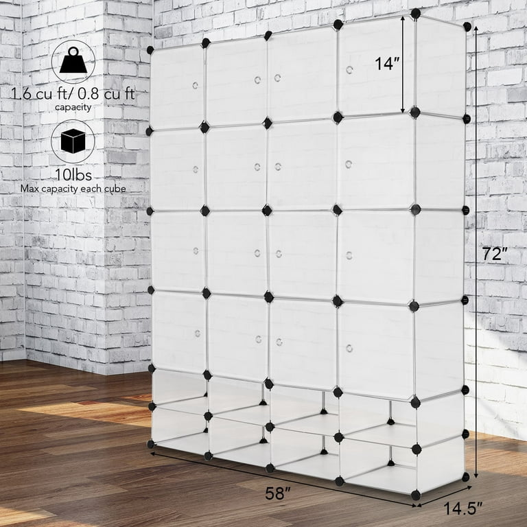 Costway Diy 24 Cube Portable Clothes Wardrobe Cabinet Closet Storage  Organizer W/doors : Target