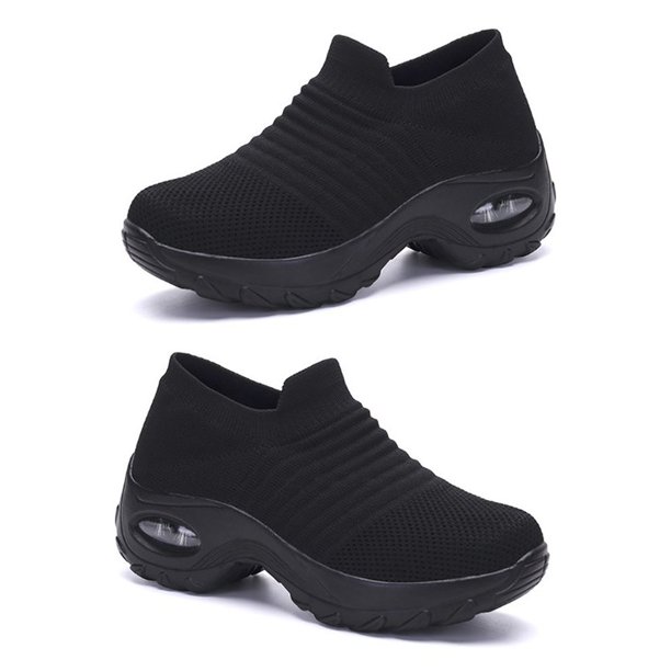 Just Buy It Clearance Sale Fashion High Sole Women Shoes Comfortable Breathable Sneakers All Match Style Casual Shoes Girls Daily Wear Shoes Pure Black 40 Yards Walmart Com Walmart Com