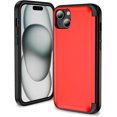 thumbnail image 1 of KOMI for iPhone 15 Pro Max Case with Card Holder Black, 2 in 1 Flip Cover Resistance Shockproof Heavy Duty Protection Cover iPhone 15 Pro Max Phone Case Rugged with Kickstand Red, 1 of 5