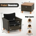 thumbnail image 3 of Costway 3 PCS Outdoor Patio Rattan Bistro Furniture Set Wooden Table Top Cushioned Sofa Black, 3 of 10