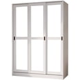 thumbnail image 4 of Palace Imports  100% Solid Wood Wall Closet System of Wardrobe Armoires with Mirrored, Louvered or Raised Panel Sliding Doors 104"-White-Mirrored 104", 4 of 5