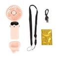 thumbnail image 1 of Mini ventilador de mano ABS pantalla Digital portátil carga USB abanico para colgar en el cuello plegable con cordón para oficina al aire libre rosa, 1 of 14