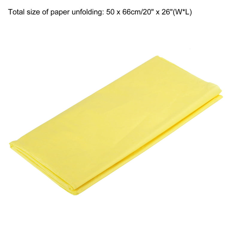 Artdly 100 Sheets Yellow Tissue Paper 14 x 20 Inches Recyclable Yellow  Wrapping Paper Bulk for