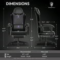 thumbnail image 3 of Dowinx Gaming Chair with Pocket Spring Cushion for Adults, Ergonomic Computer Chair with Footrest and Massage Lumbar Support for Office, Gaming, 300LBS, Purple, 3 of 9