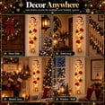 thumbnail image 7 of 47"Glowing Christmas Door Hanger, Lighted Christmas Door Hanger, Rustic Quilted Fabric Wreath, Merrycascade Light-Up Christmas Decoration, 7 Festive Light Designs, Vertical Display (Angel), 7 of 7