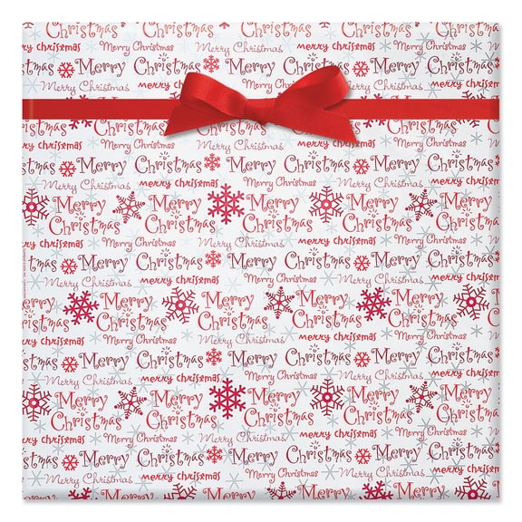 Current Christmas Script Jumbo Rolled Multi-color Paper Gift Wrap Paper, 67 sq ft.