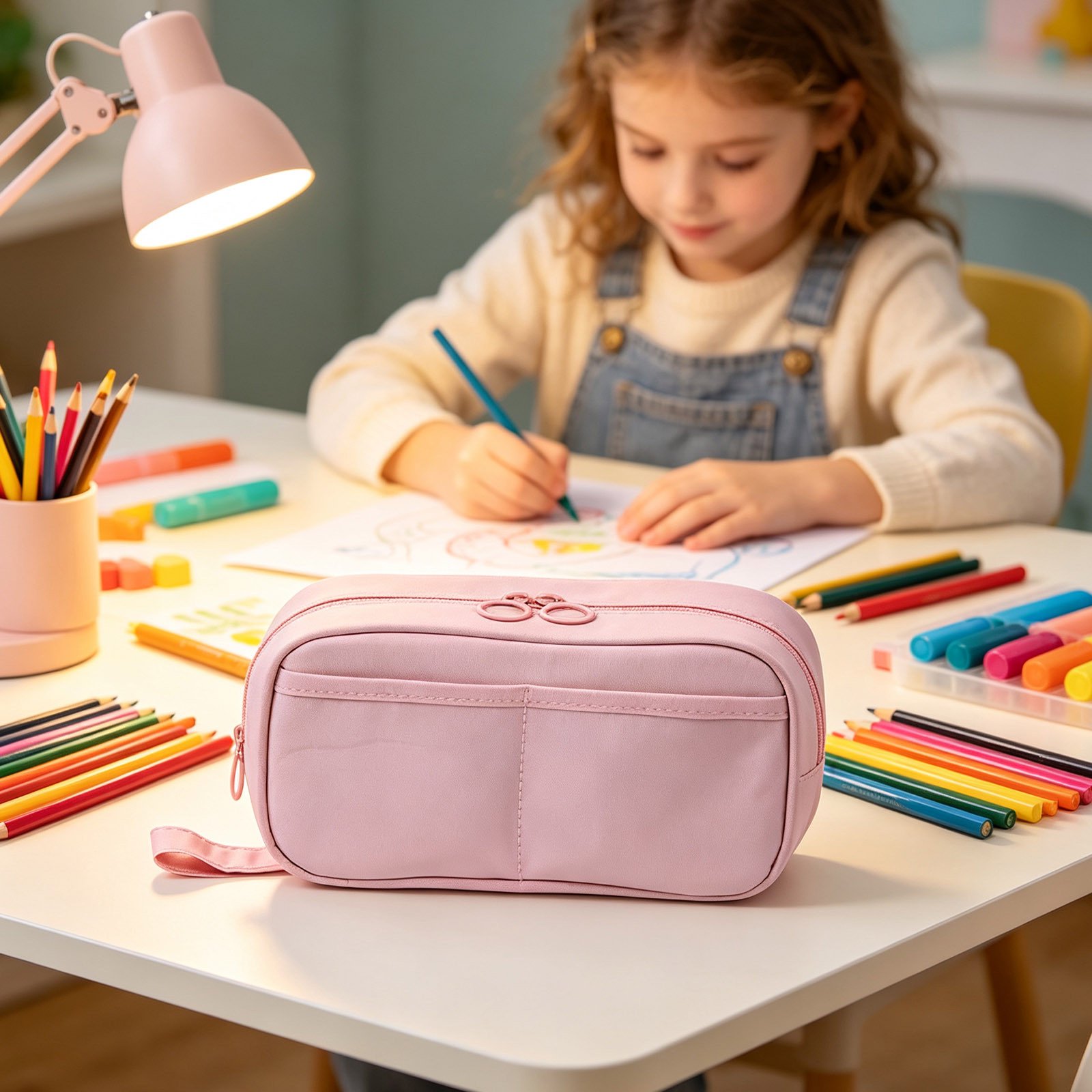 Darzheoy Pencil Case Stationery Box Large Capacity Dirt Storage Organizer Box Multipurpose Writing Utensil Holder for Home Office Desk Backpack