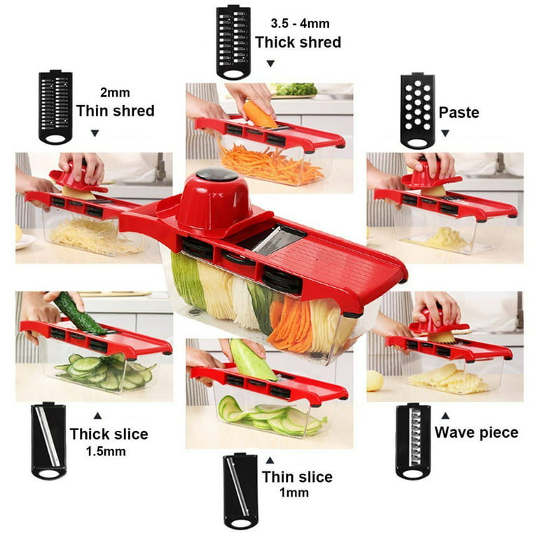 10pcs/set Multifunctional Vegetable & Fruit Slicer, Suitable For Kitchen  Use, Can Cut, Slice, Shred, Chop And Grate