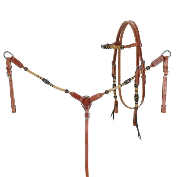 Showman Rawhide Ridge Browband Headstall & Breast Collar Set
