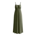 thumbnail image 3 of Women's Maxi Dresses Spaghetti Strap Backless Elastic Waist Dresses Casual Party Style Lightweight Breathable Flowy Loose Fit Summer Dresses, 3 of 9