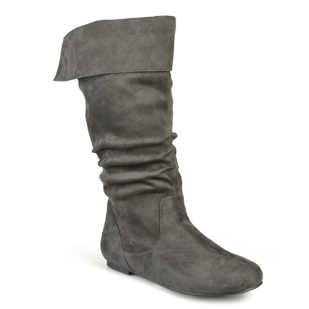 Brinley Co. - Women's Wide Calf Microsuede Slouch Boots - Walmart.com ...