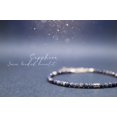 thumbnail image 3 of Blue Sapphire 3mm Round Shape Faceted Cut Beads 7 inch adjustable Silver Plated Clasp Bracelet for men, women, unisex. Link Chain Stacking Bracelet.|LINK_01625, 3 of 4