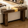 thumbnail image 3 of TTGIEET Wooden Console Table with Light, 60-Inch Farmhouse Entryway Table for Entrance, Sofa Table Behind Couch for Living Room , Rustic Brown, 3 of 9