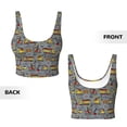 thumbnail image 6 of Goofa Modern Excavator Printed Sports Bras for Women, High Impact Running Bra Workout Crop Tank Tops Longline Sports Bra Push up-X-Large, 6 of 9
