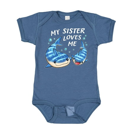 

Inktastic My Sister Loves Me- Whale Shark Gift Baby Boy or Baby Girl Bodysuit