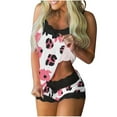 thumbnail image 5 of Censtreet Womens Cami Pajama Sets Soft Shorts Set Camisole 2 Piece Cami Shorts Pj Nightwear, 5 of 6