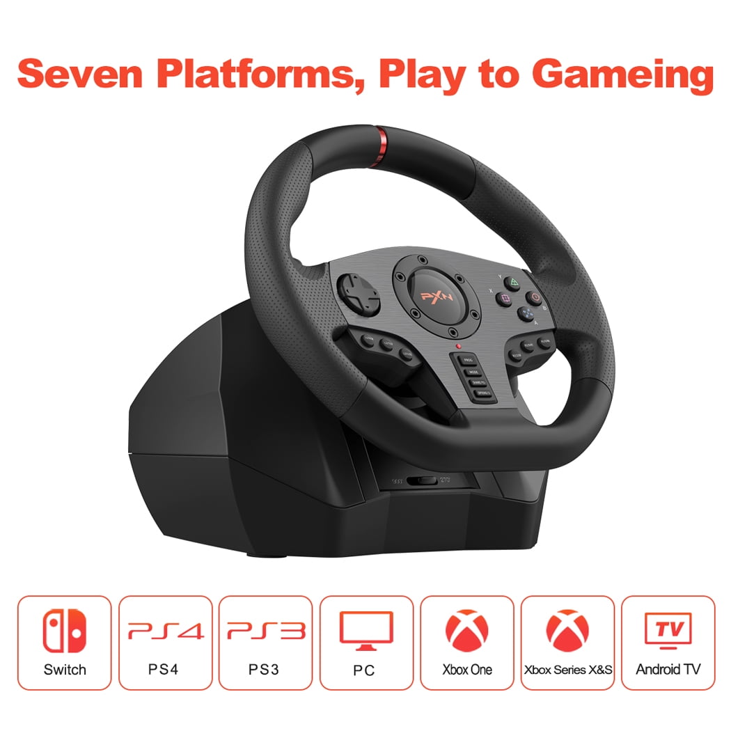  PXN 270/900 Degree PC Racing Wheel, V9 USB Race Game Driving PC  Steering Wheel with Clutch Pedals and Shifter for Windows PC/PS3/PS4/Switch/ Xbox One/Xbox Series X/S