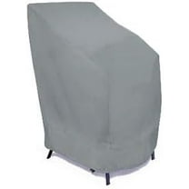 Eevelle Meridian Patio Stackable Chairs Cover  Marinex Marine Grade Fabric Durable 600D Polyester - Outdoor Lawn Furniture Chair Covers - Weather Protection - 47"H x 28"W x 36"D - Silver